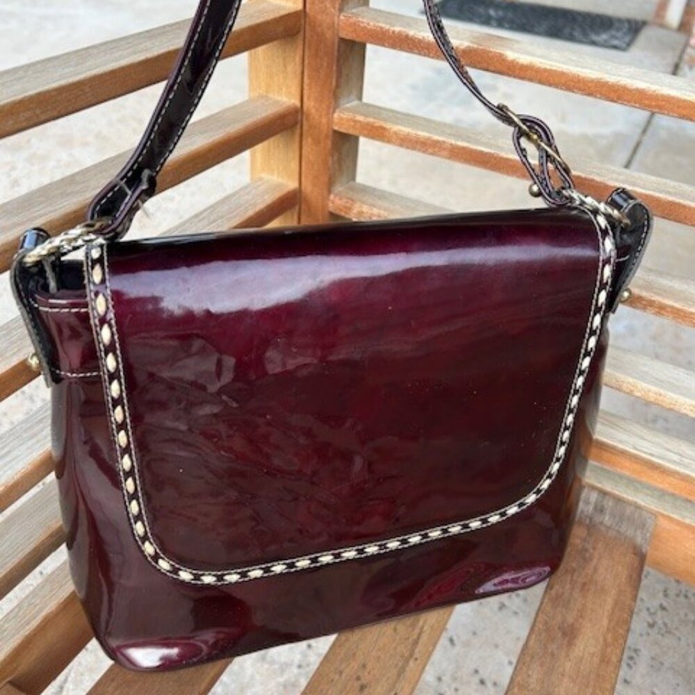 MISS TONY LAMA Burgendy Patent Leather PURSE